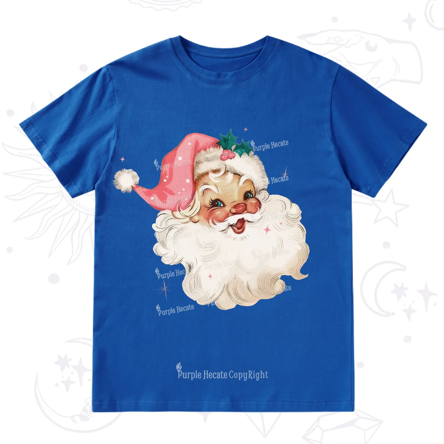 Purplehecate Pink Santa Christmas T-Shirt