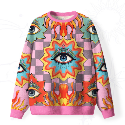 Purplehecate Awakening Flame Fuzzy Ugly Sweatshirt