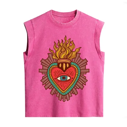 Purplehecate Sacred Heart Vintage Washed Tank