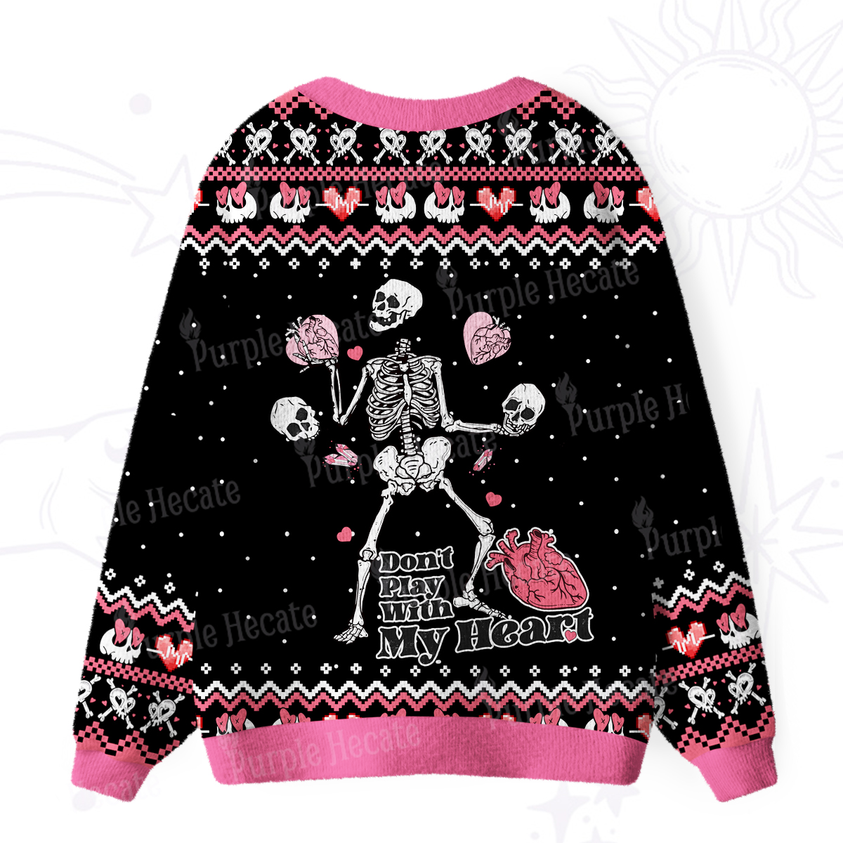 Purplehecate Don't Play With My Heart Ugly Cardigan Sweaters