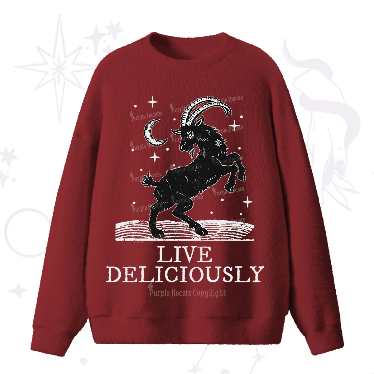 Purplehecate Live Deliciously Fuzzy Ugly Sweater