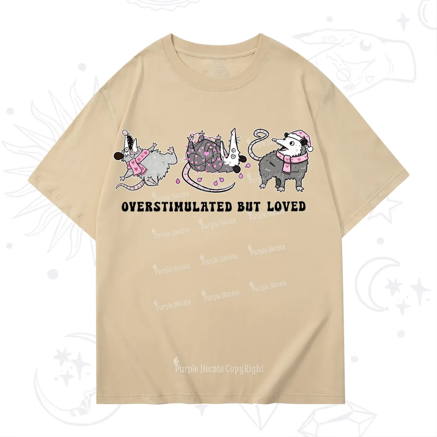 Purplehecate Overstimulated But Loved Valentine T-Shirt