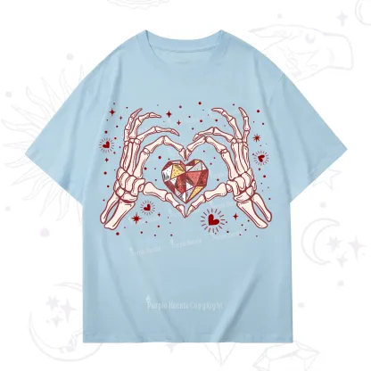 Purplehecate Skeleton Love Hands Valentine T-Shirt