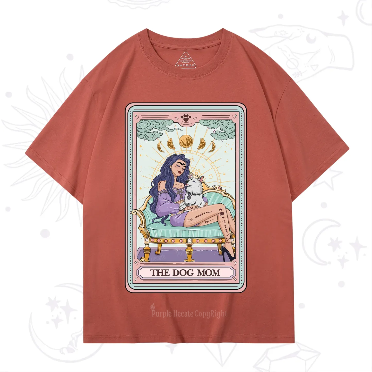 Purplehecate The Dog Mom Tarot Card T-Shirt
