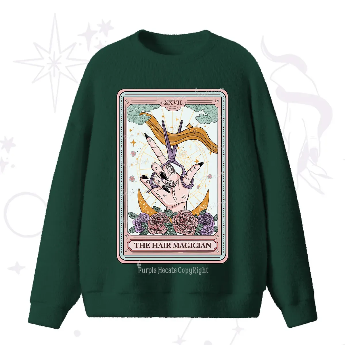 Purplehecate The Hair Magician Tarot Fuzzy Ugly Sweater