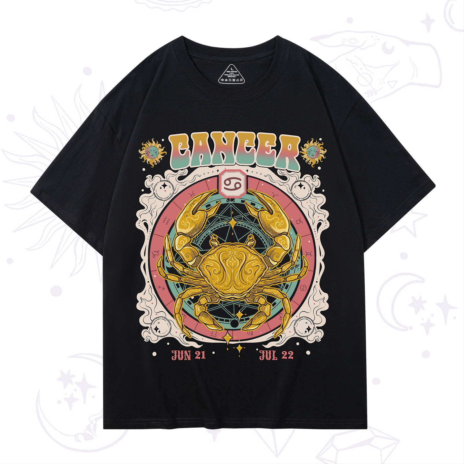 Purplehecate Cancer Cosmic Zodiac T-Shirt