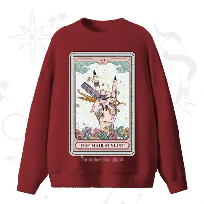 Purplehecate The Hair Stylist Tarot Fuzzy Ugly Sweater