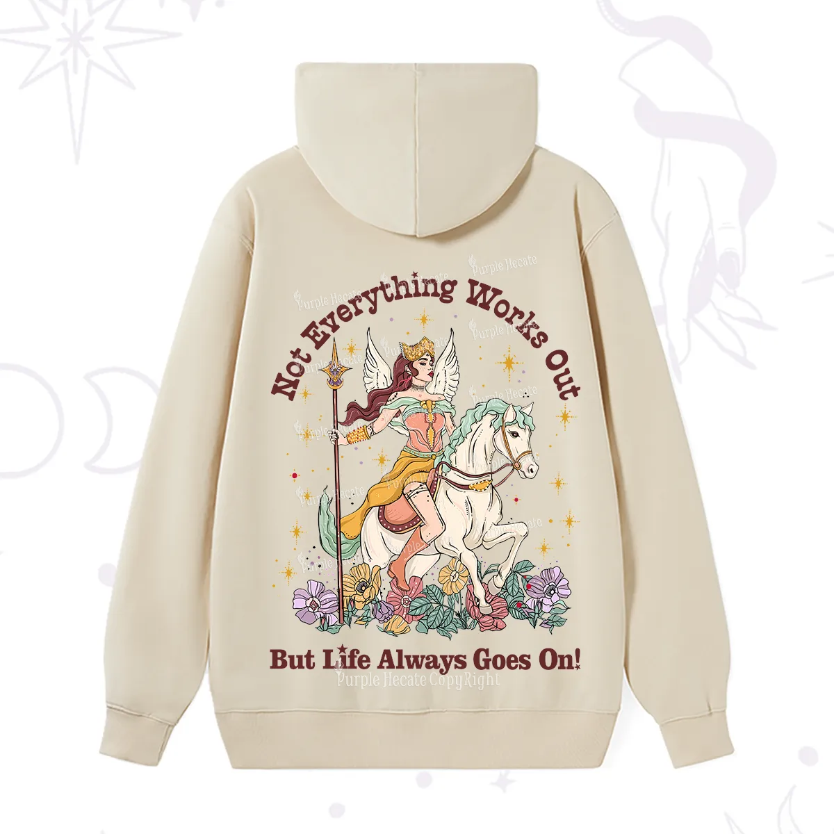 Purplehecate Not Everything Works Out But Life Always Goes On Hoodie