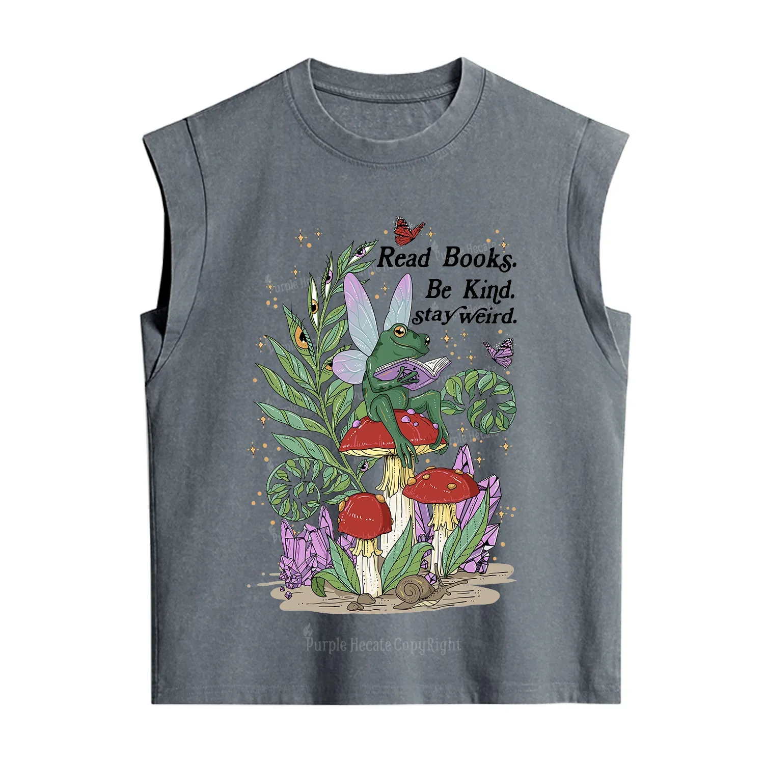 Purplehecate Read Books Be Kind Stay Weird Vintage Washed Tank