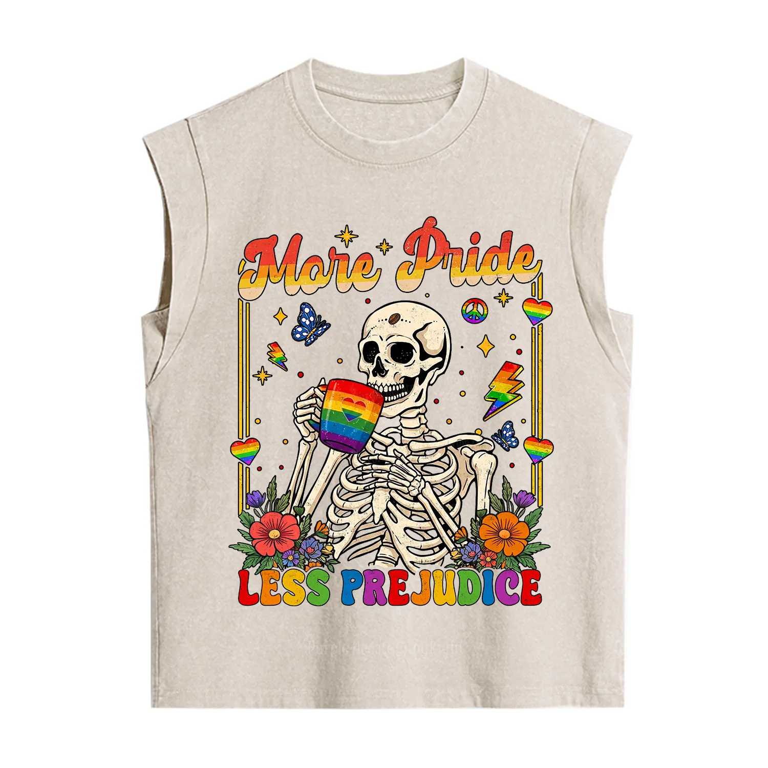 Purplehecate More Pride Less Prejudice Skeleton Vintage Washed Tank