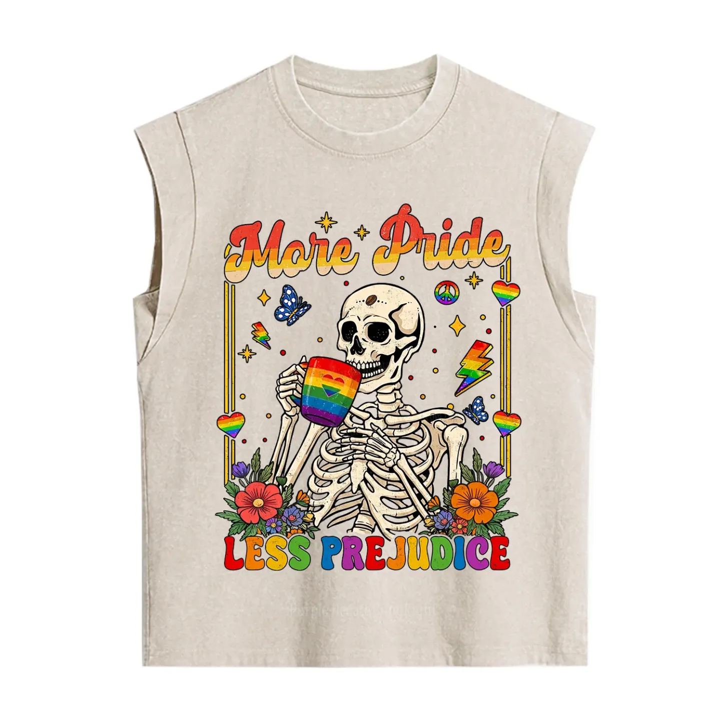 Purplehecate More Pride Less Prejudice Skeleton Vintage Washed Tank