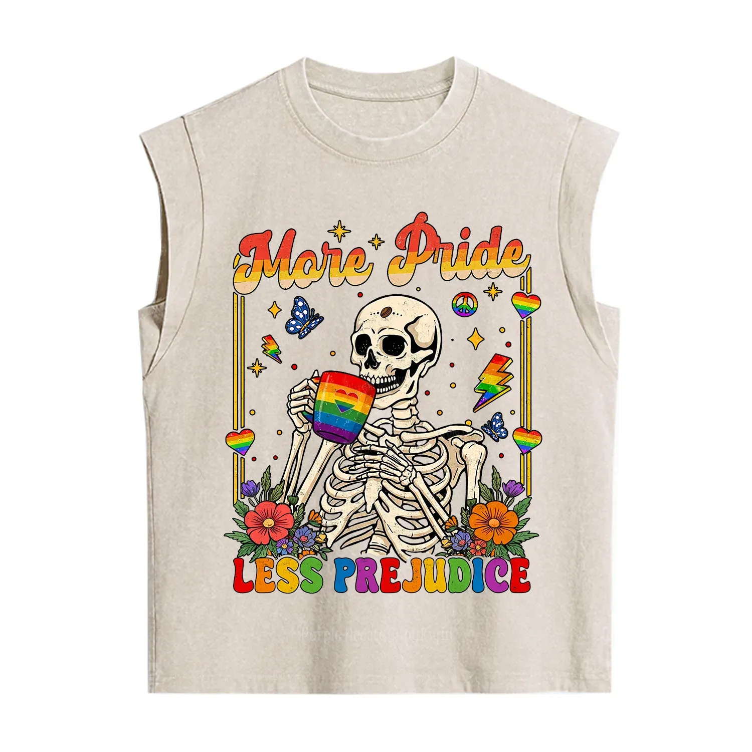 Purplehecate More Pride Less Prejudice Skeleton Vintage Washed Tank