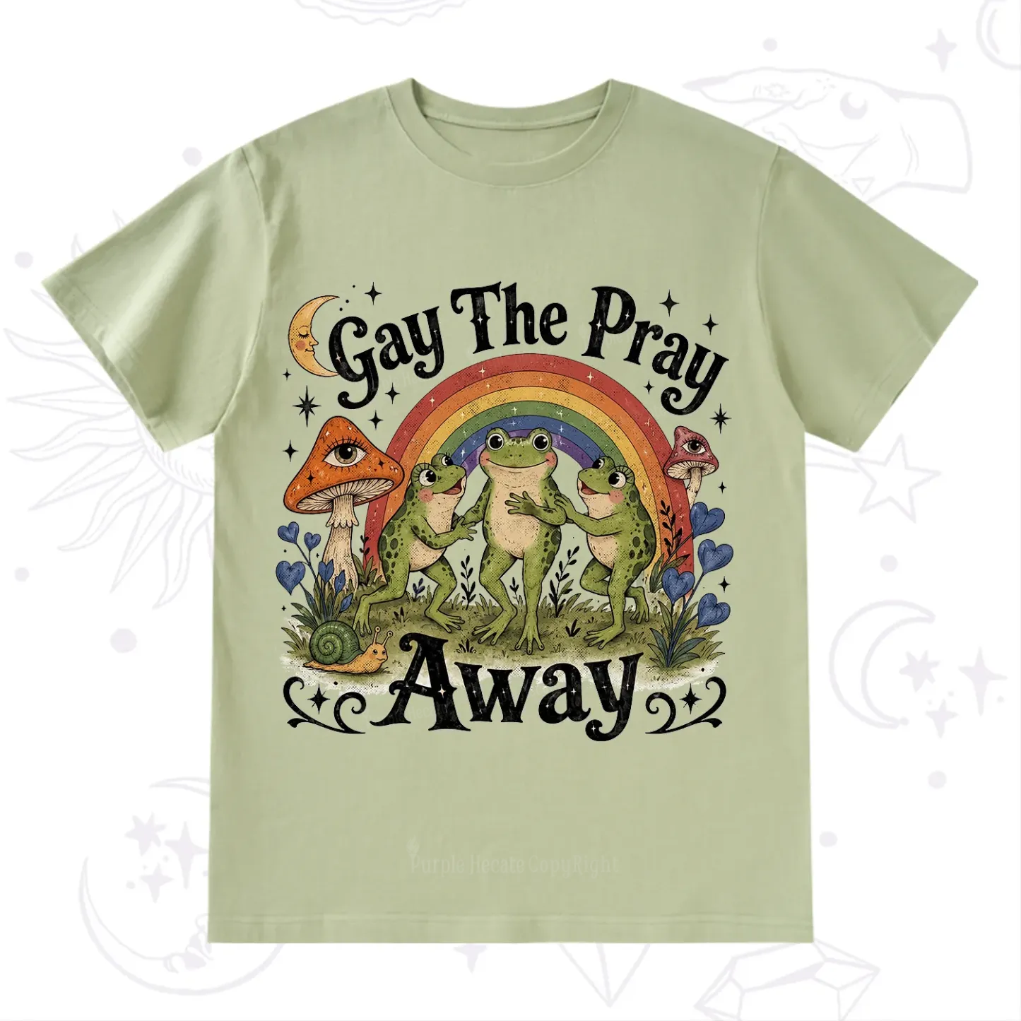 Purplehecate Gay The Pray Away Frog Pride T-Shirt