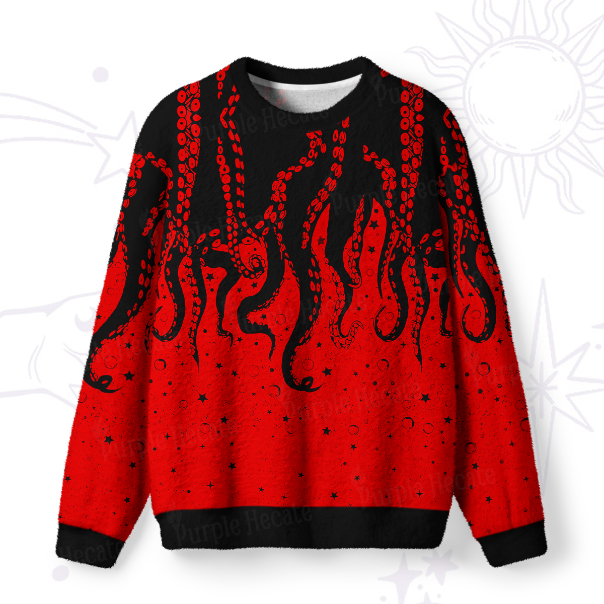 Purplehecate Tentacles of the Deep Fuzzy Ugly Sweatshirt