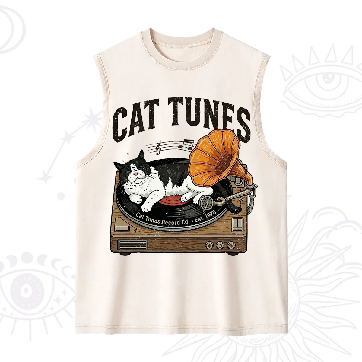 Purplehecate Cat Tunes Washed Tank