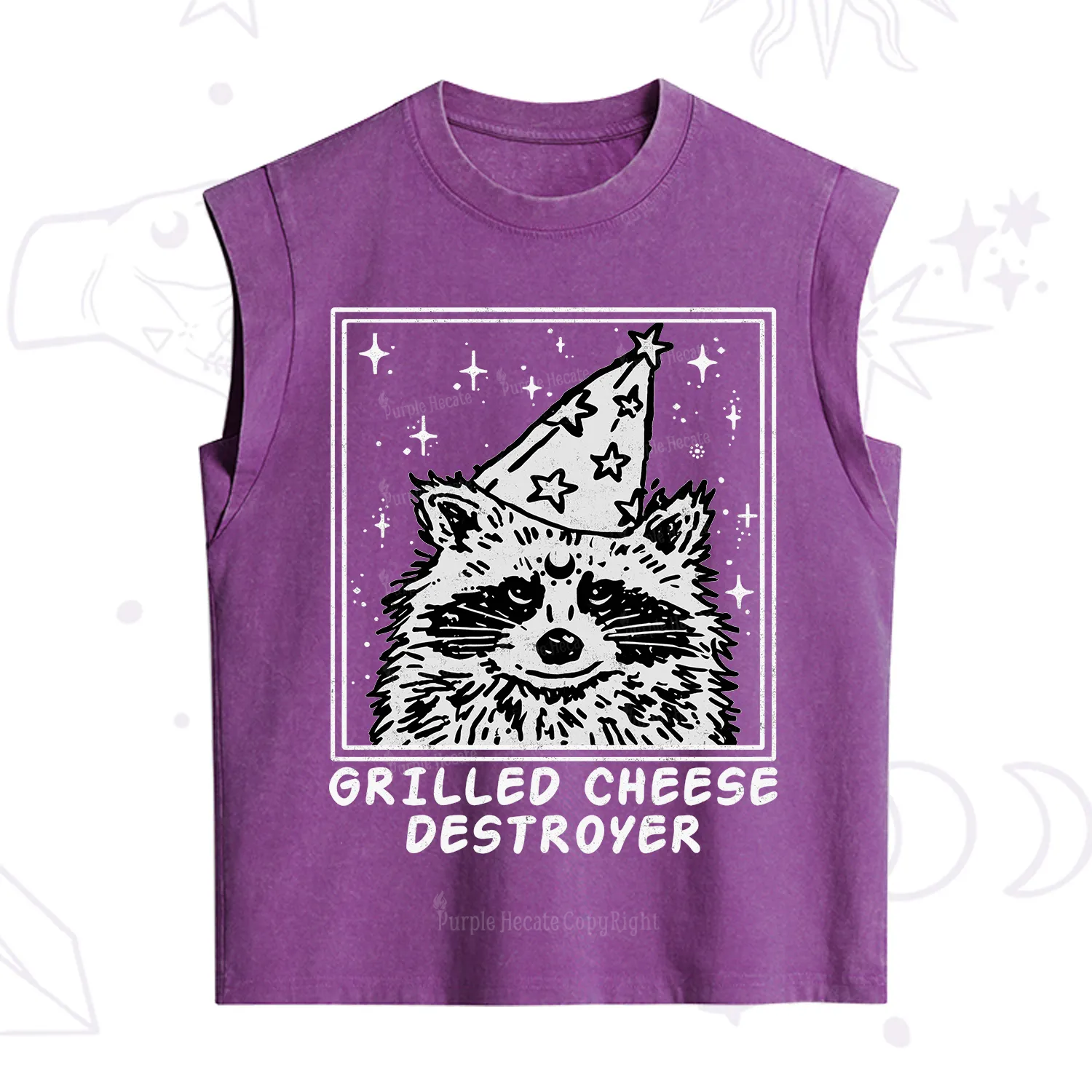 Purplehecate Grilled Cheese Destroyer Raccoon Vintage Washed Tank