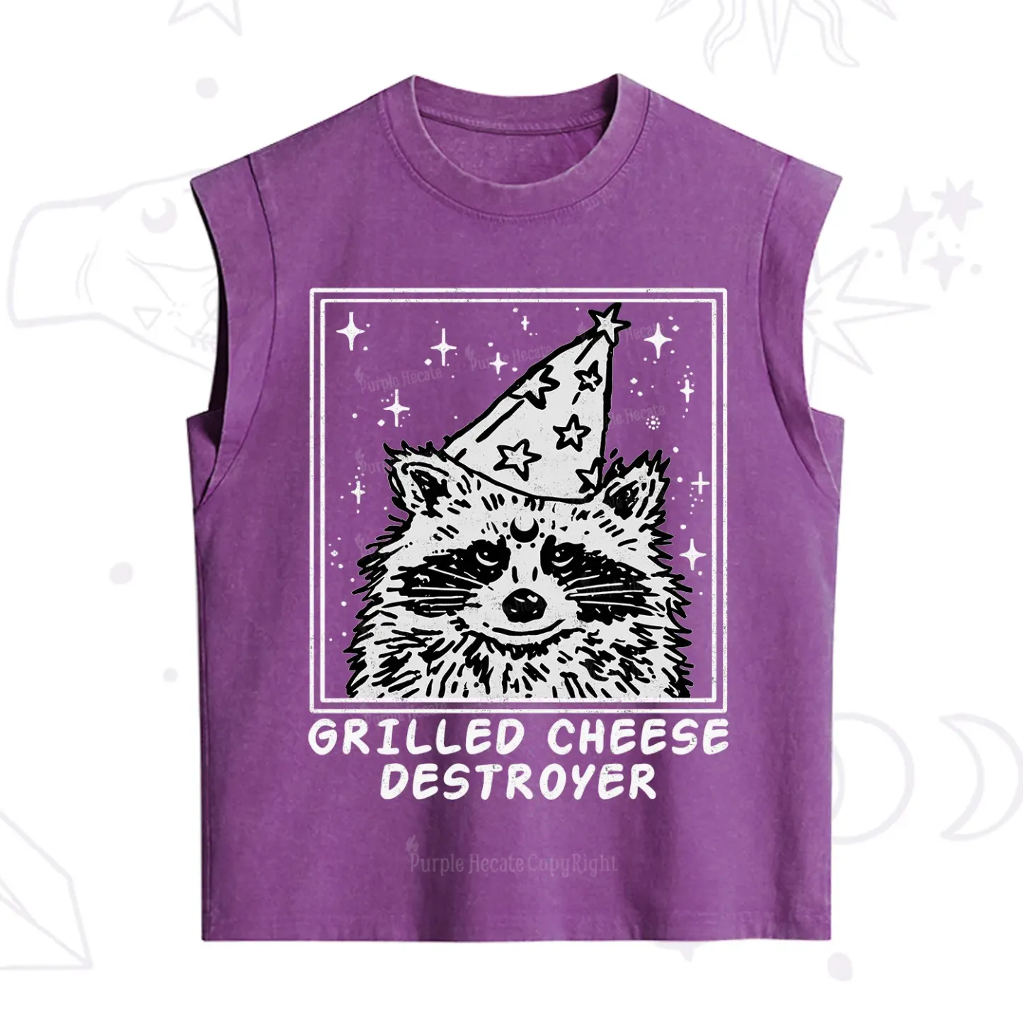 Purplehecate Grilled Cheese Destroyer Raccoon Vintage Washed Tank