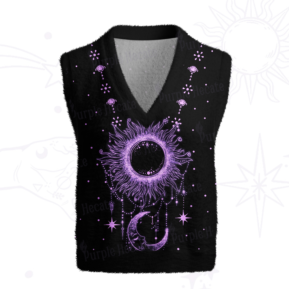 Purplehecate Radiance Of Sun And Moon Ugly Sweater Vest