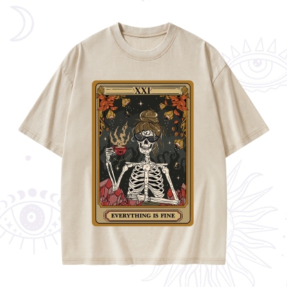 Purplehecate The Everything Fine Tarot Washed T-Shirt
