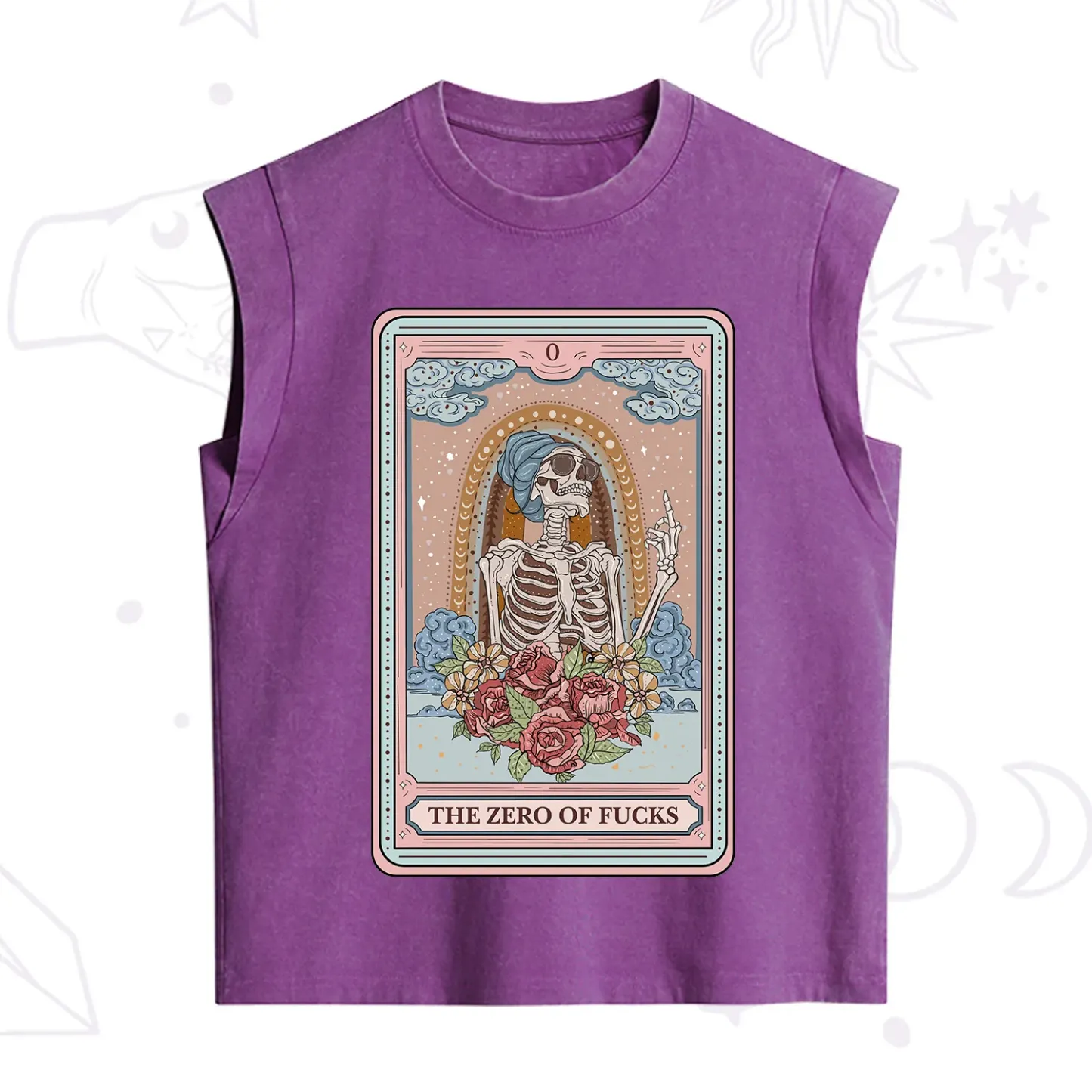 Purplehecate The Zero Of Fucks Tarot Card Vintage Washed Tank
