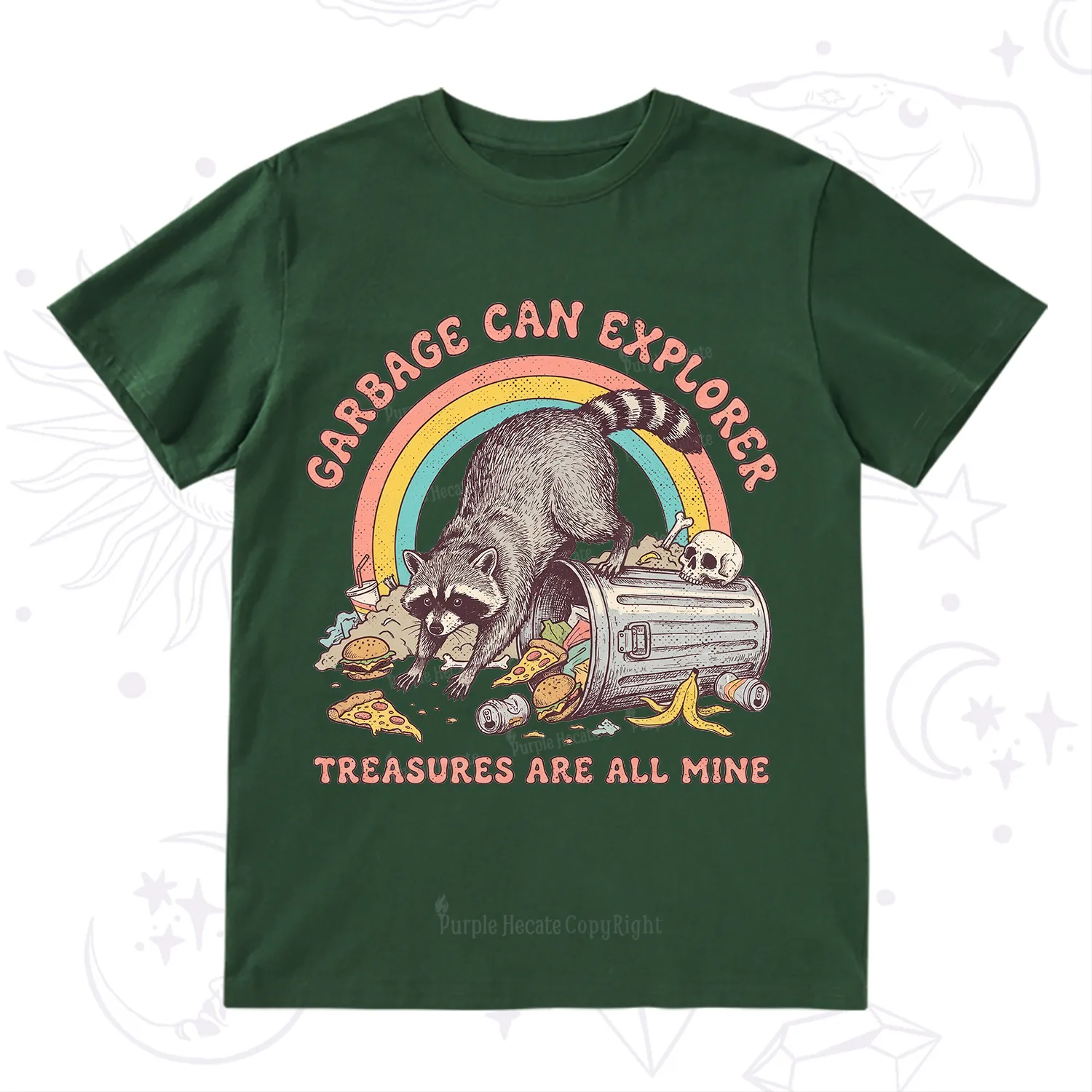 Purplehecate Garbage Can Explorer Raccoon T-Shirt
