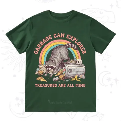 Purplehecate Garbage Can Explorer Raccoon T-Shirt