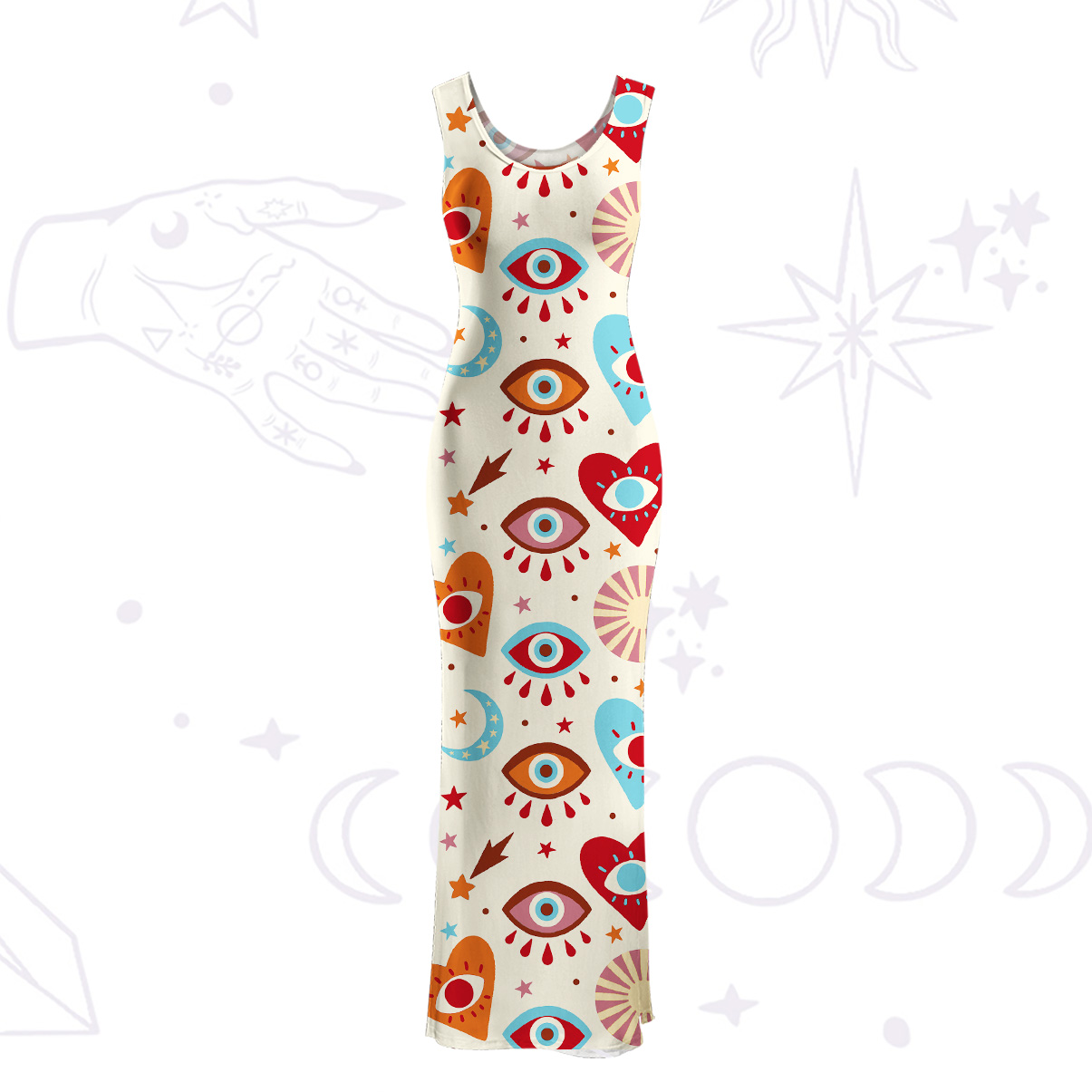 Purplehecate The Enchanted Eye of Love Maxi Tank Beachwear Dress