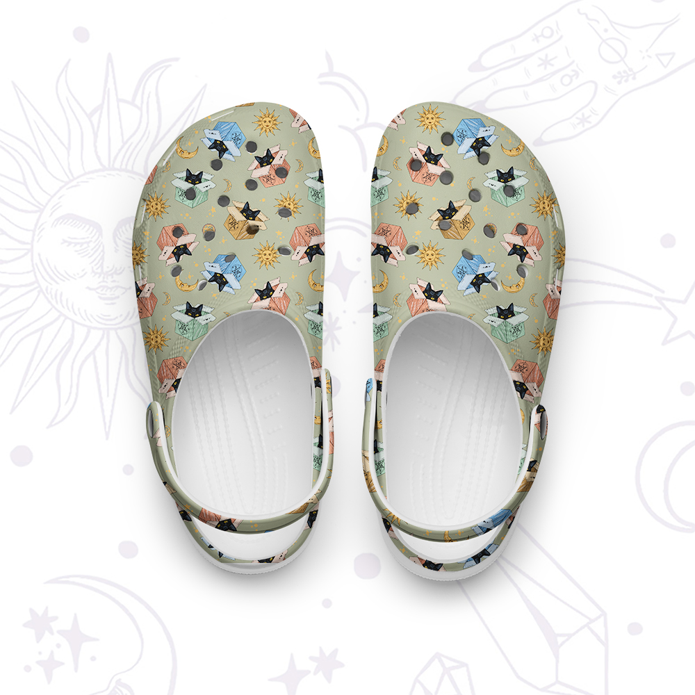 Purplehecate Magical Black Cat Rubber Clogs