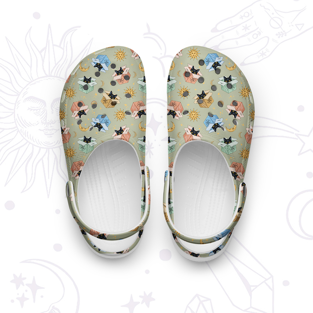 Purplehecate Magical Black Cat Rubber Clogs