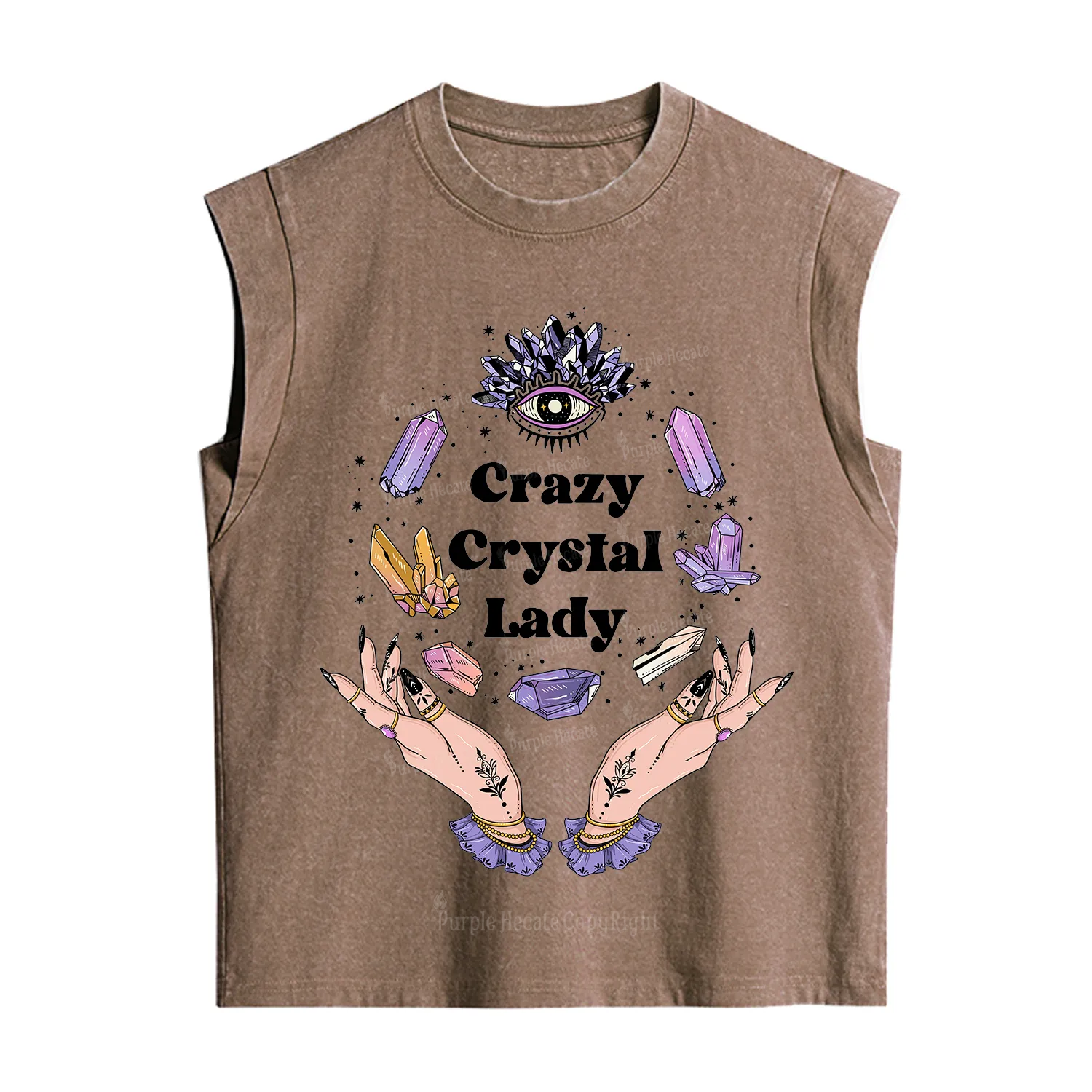 Purplehecate Crazy Crystal Lady Vintage Washed Tank