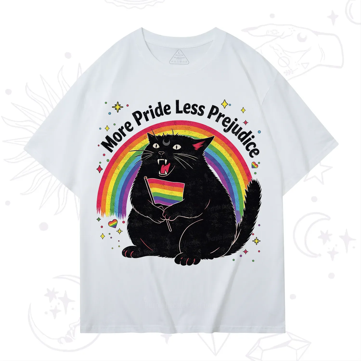 Purplehecate More Pride Less Prejudice Cat T-Shirt