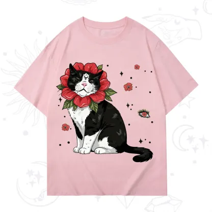 Purplehecate Cat in Flower Crown T-Shirt