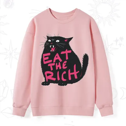 Purplehecate Eat The Rich Cat Sweatshirt