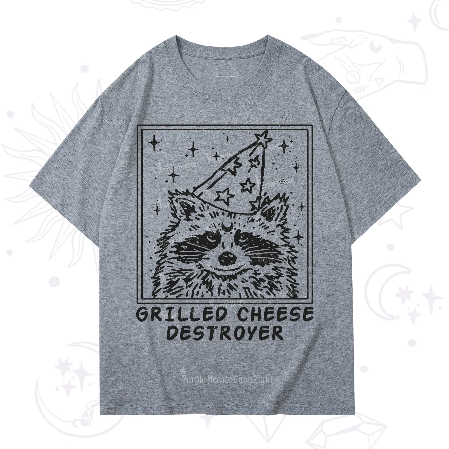 Purplehecate Grilled Cheese Destroyer Raccoon T-Shirt