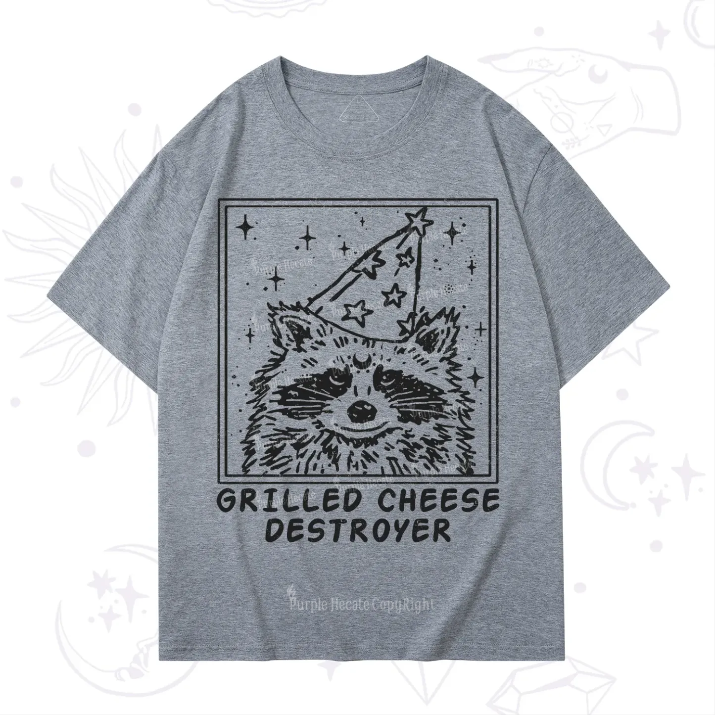 Purplehecate Grilled Cheese Destroyer Raccoon T-Shirt
