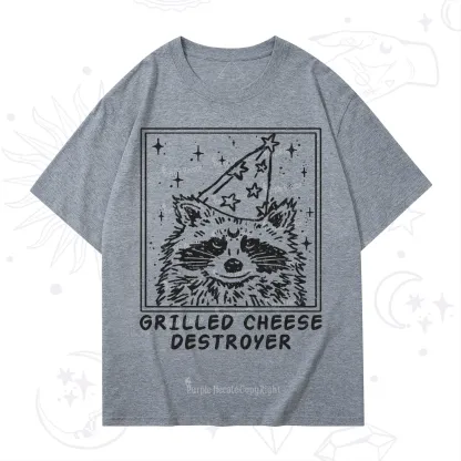 Purplehecate Grilled Cheese Destroyer Raccoon T-Shirt