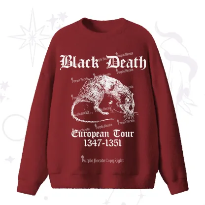 Purplehecate Black Death European Tour Fuzzy Ugly Sweater