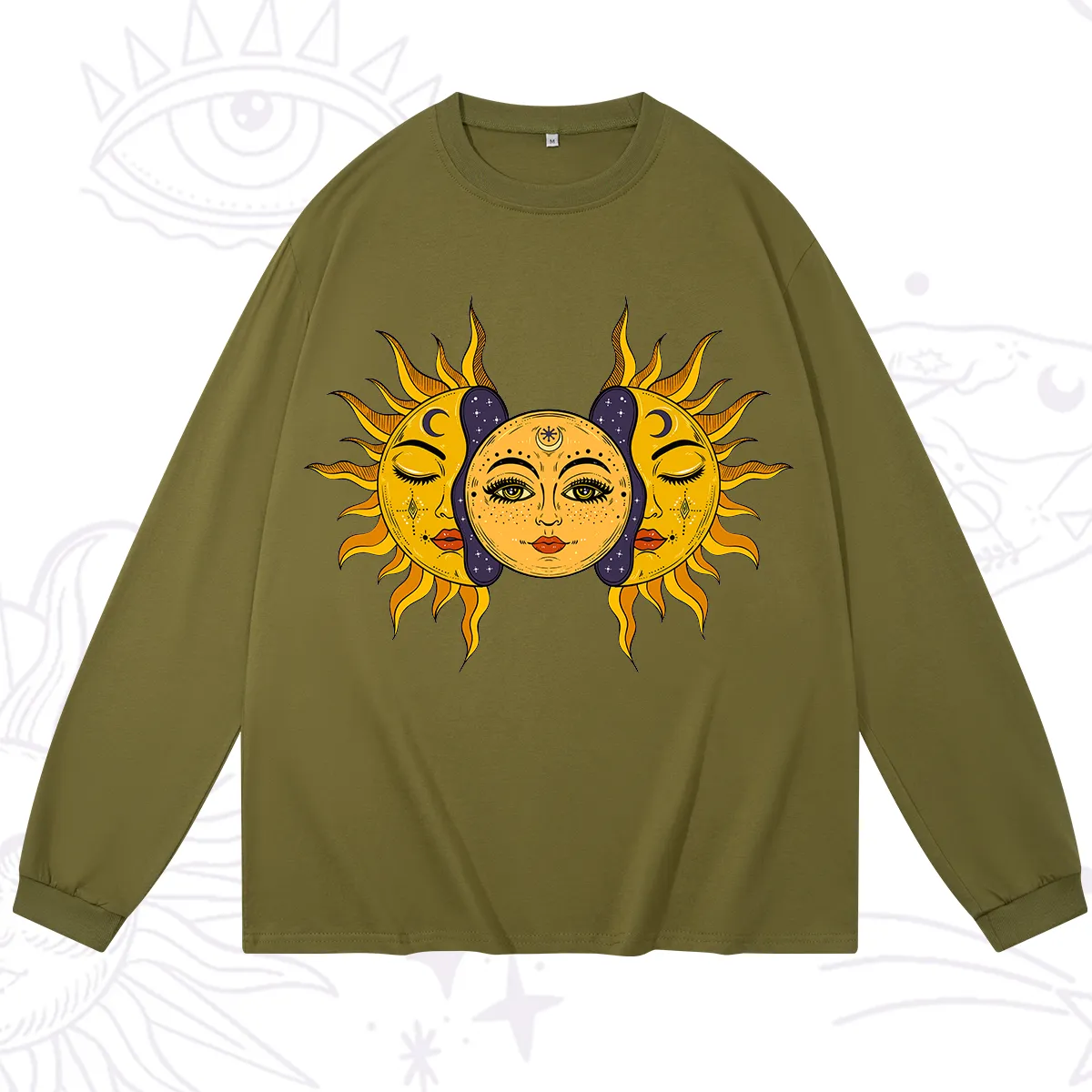 Purplehecate Celestial Twin Suns Long Sleeve T-Shirt
