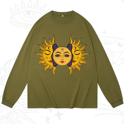 Purplehecate Celestial Twin Suns Long Sleeve T-Shirt
