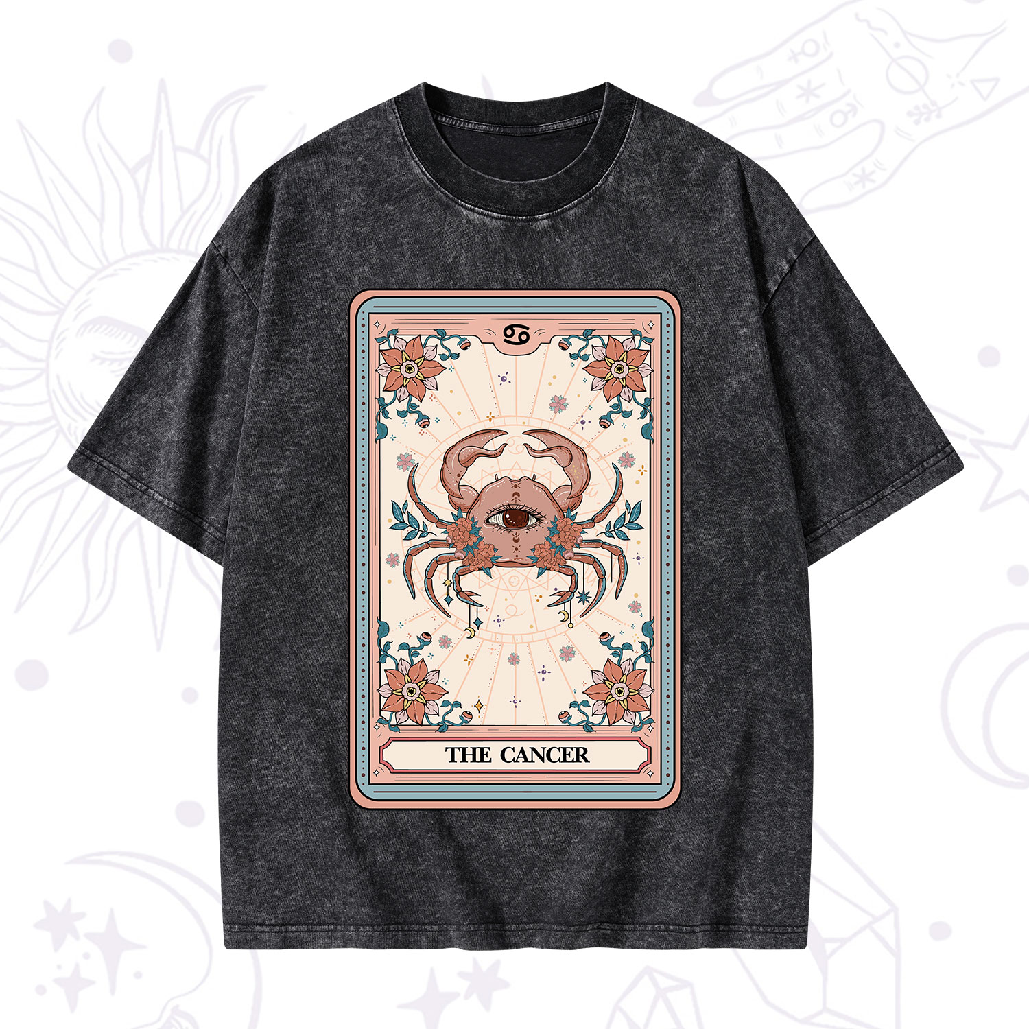 Purplehecate The Cancer Tarot Card Washed T-Shirt
