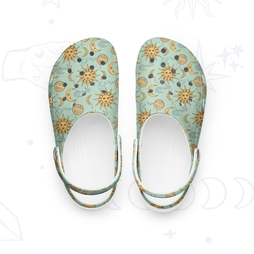 Purplehecate Magic of Sun and Moon Rubber Clogs