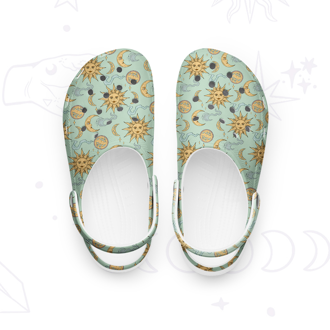 Purplehecate Magic of Sun and Moon Rubber Clogs
