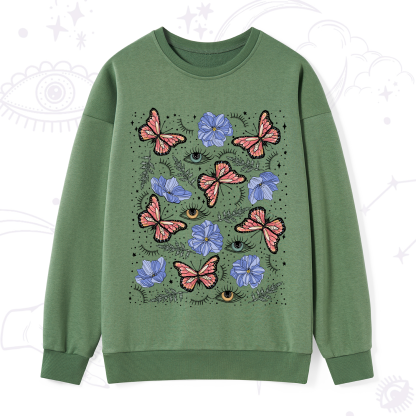 Purplehecate Butterfly Floral Sweatshirt