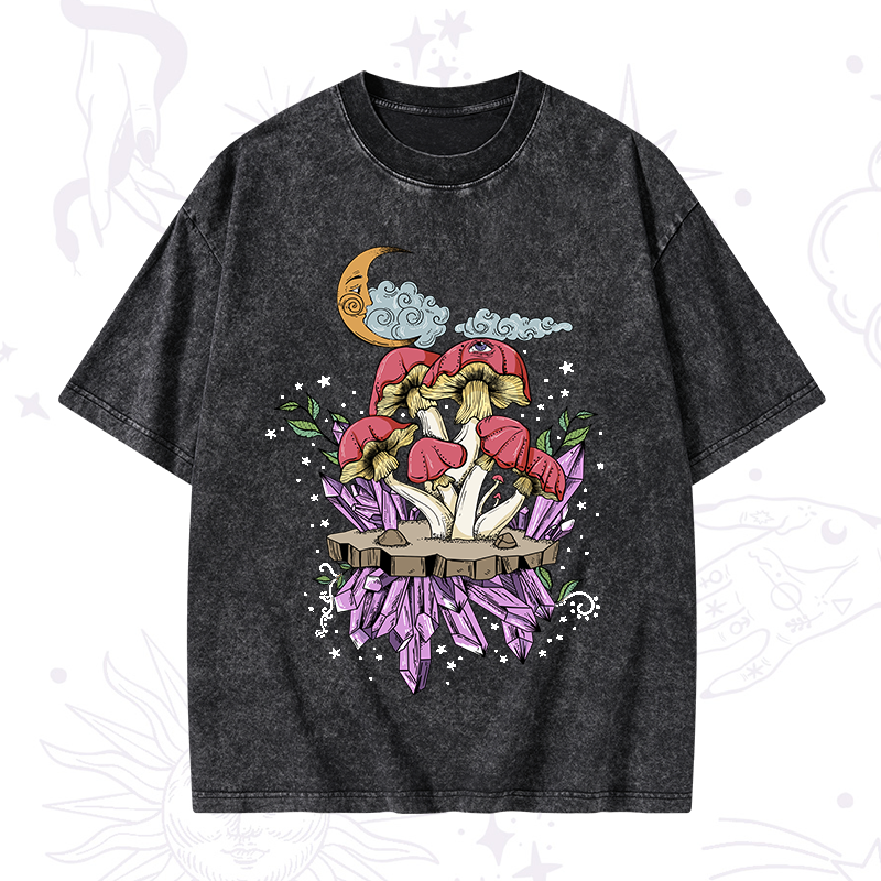 Purplehecate Fantasy Mushroom Washed T-Shirt