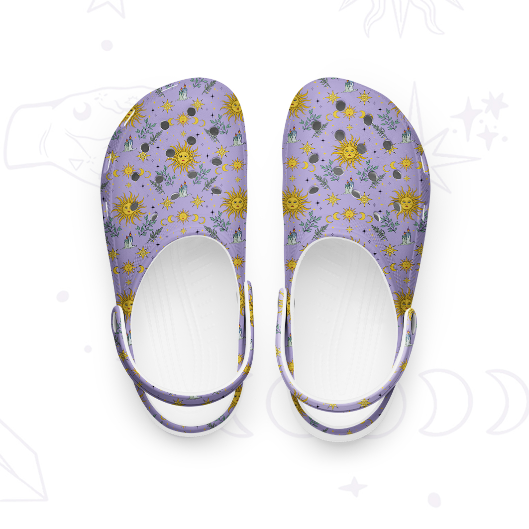 Purplehecate Magic of Sun and Moon Rubber Clogs