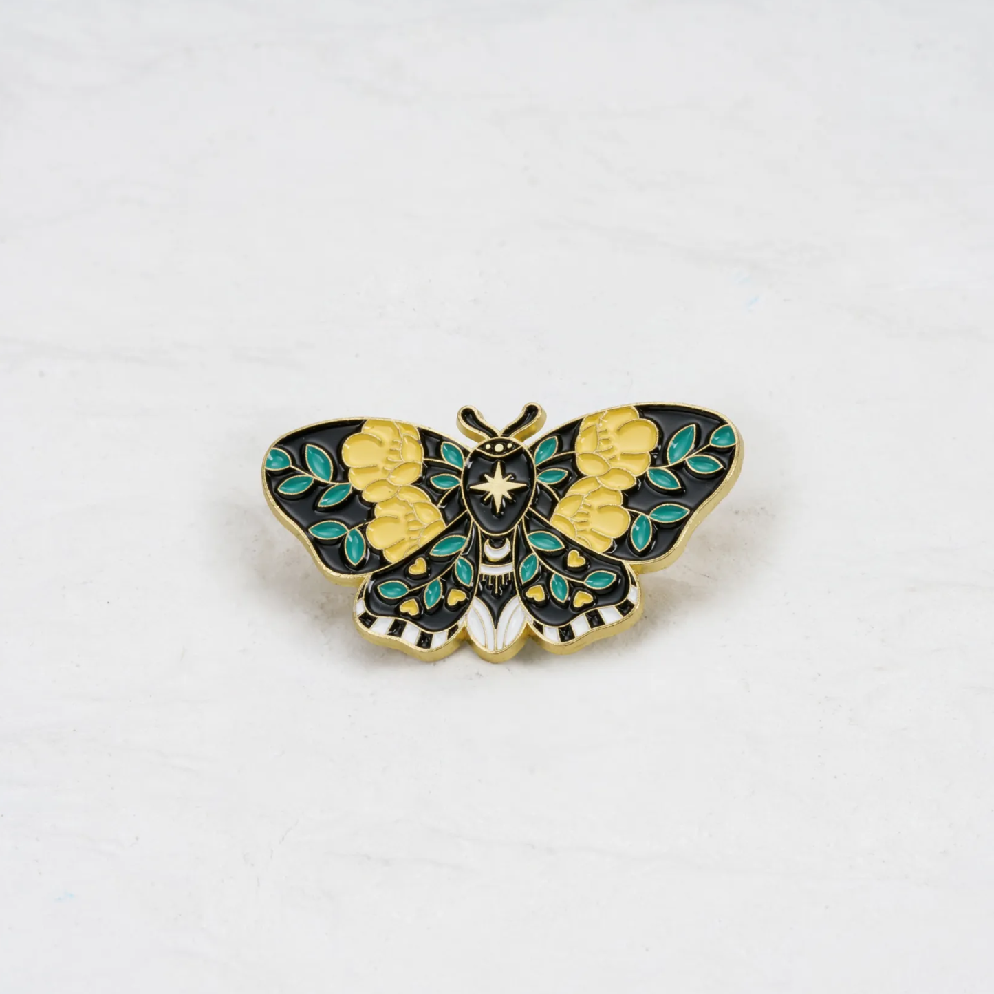 Purplehecate Magic The Butterfly With Yellow Flowers Pin
