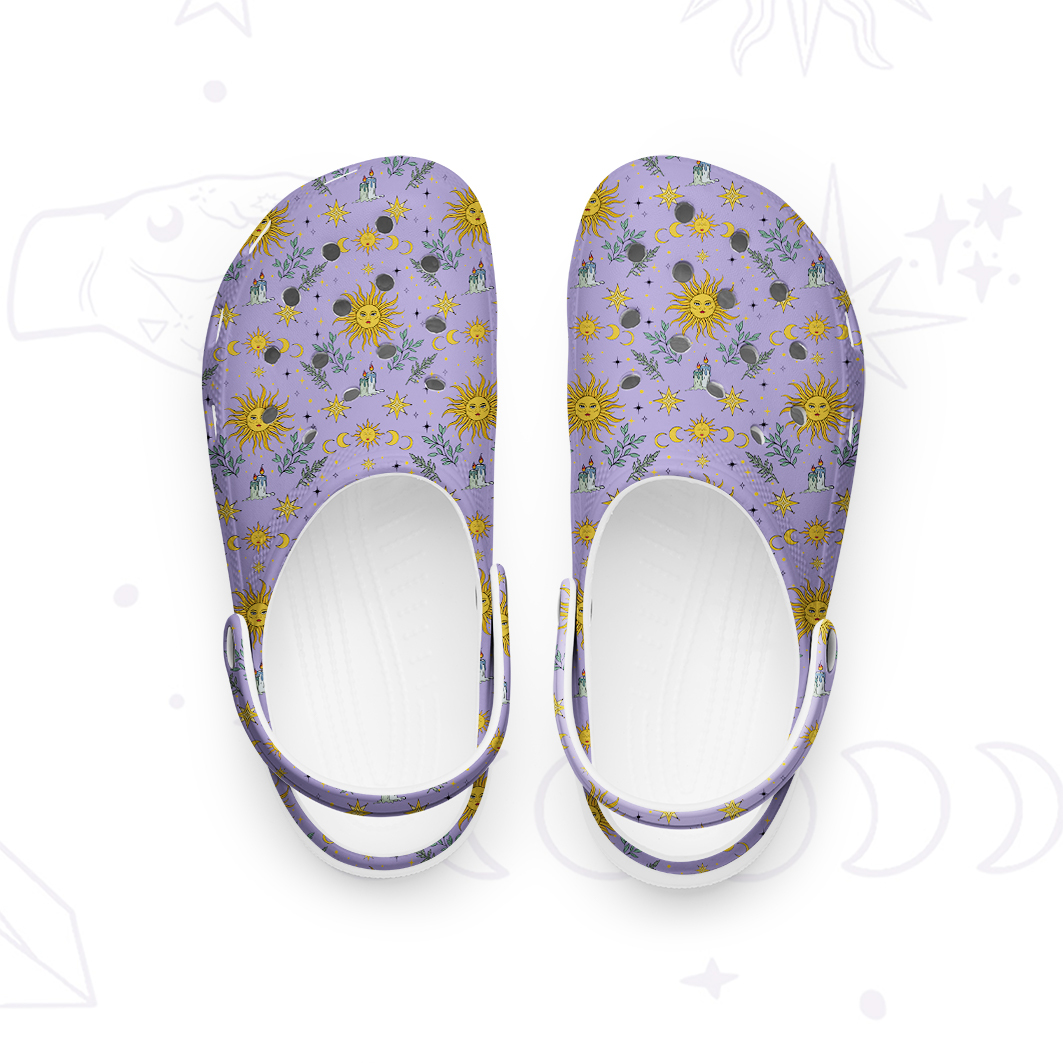 Purplehecate Magic of Sun and Moon Rubber Clogs