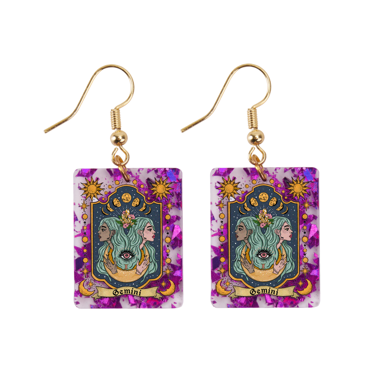 [Purplehecate Gemini Zodiac Purple fragments Acrylic Earrings