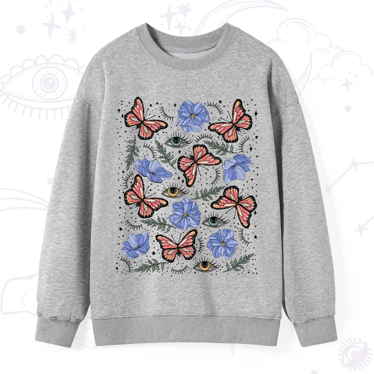 Purplehecate Butterfly Floral Sweatshirt