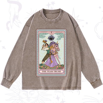 Purplehecate The Team Trush Tarot Card Washed Long Sleeve Shirt